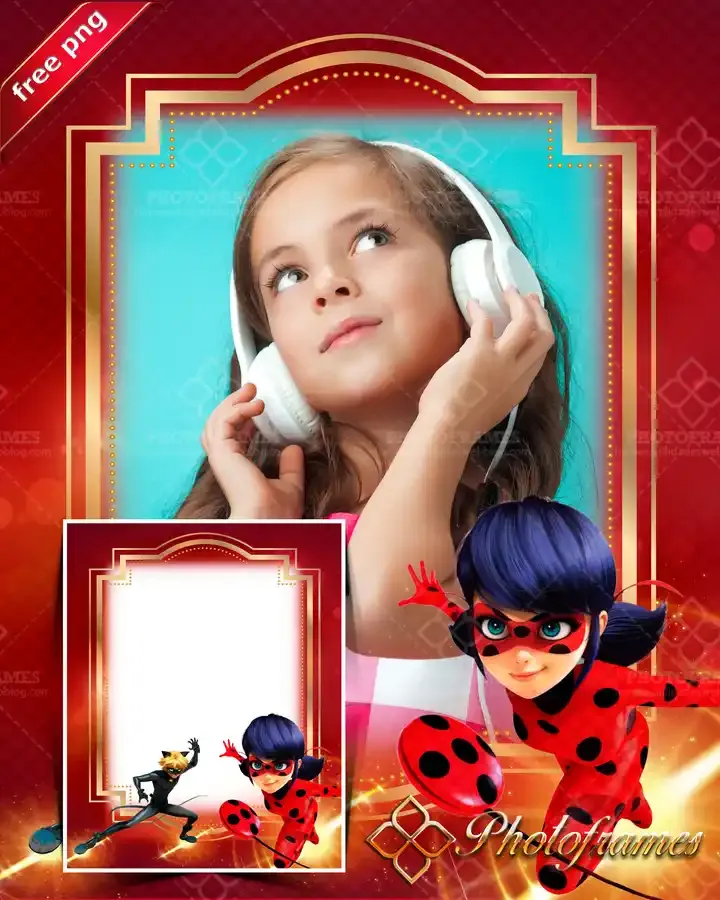 Marco de Lady Bug para fotomontajes infantiles