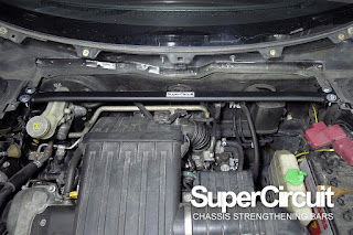 SuperCircuit Front Strut Bar installed to the Suzuki Swift 1.5 ZC21S engine bay