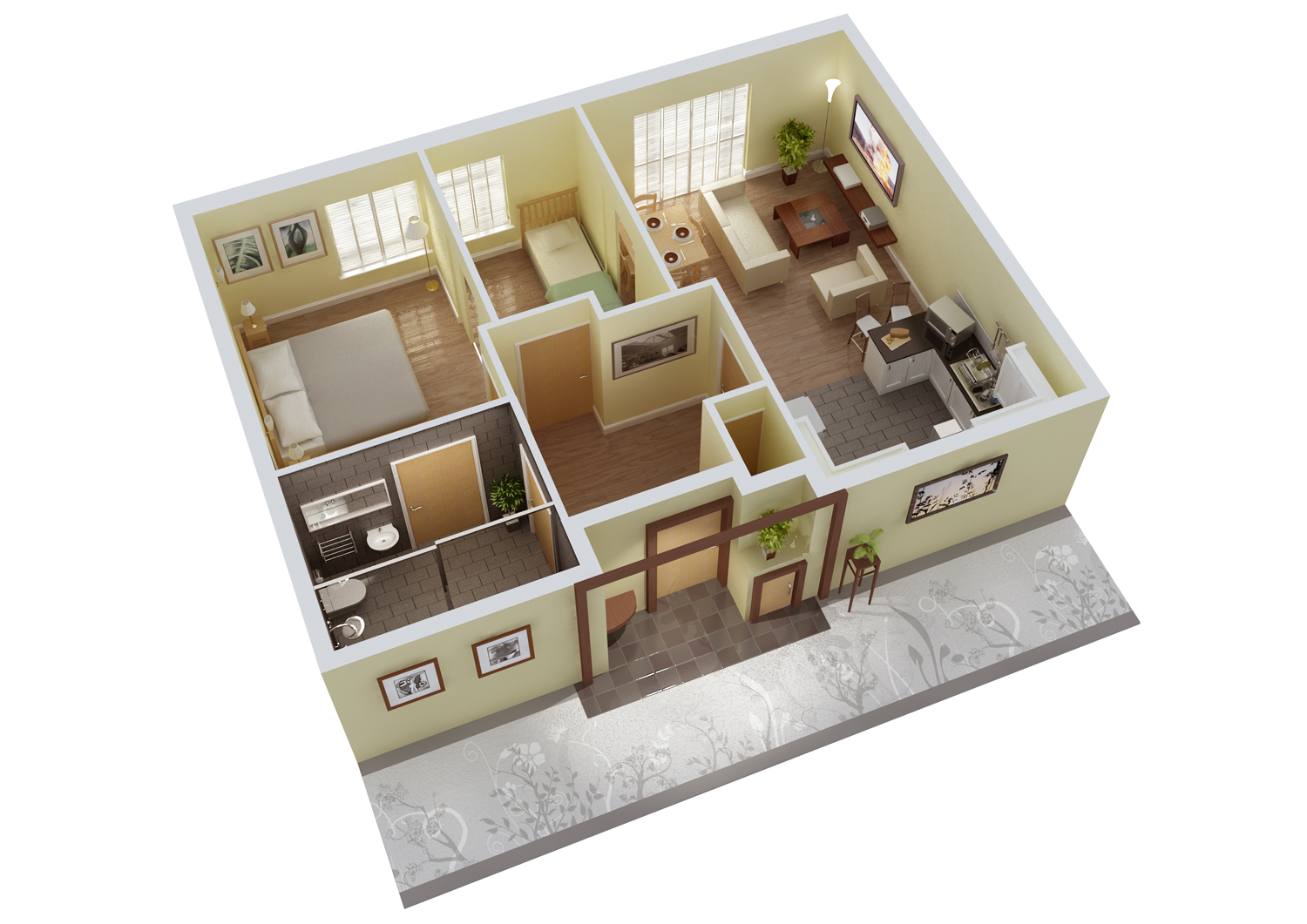 Foundation Dezin Decor 3D  Home  layouts 