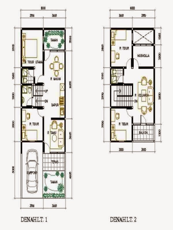 Denah Rumah 2 Lantai Model 2021 Denah Rumah 2 Lantai 