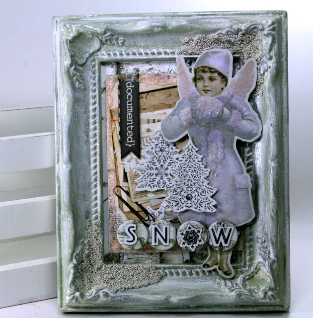 Winter Snow Angel Frame by Ginny Nemchak using BoBunny  Winter Wishes