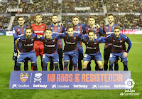 LEVANTE U. D. Temporada 2019-20. Campaña, Aitor Fernández, Erick Cabaco, Roger Martí, Nemanja Radoja, Postigo. Morales, Enes Bardhi, Toño, Miramón y Rochina. LEVANTE U. D. 3 REAL CLUB CELTA DE VIGO 1. 22/12/2019. Campeonato de Liga de 1ª División, jornada 18. Valencia, estadio Ciutat de Valencia (18.600 espectadores). GOLES: 0-1: 12’, Iago Aspas. 1-1: 60’, Roger. 2-1: 70’, Roger. 3-1: 90+1’, Borja Mayoral.