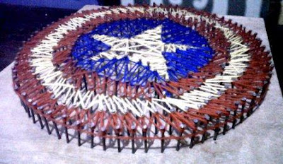 Captain America nail and string art