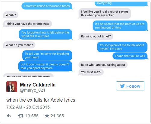 This Lady Texts Adele\u2019s \u2018Hello\u2019 Lyrics to Her Ex \u2013 Guess what he did to her ! \u2013 \u1eccm\u1ecd O\u00f2du\u00e0