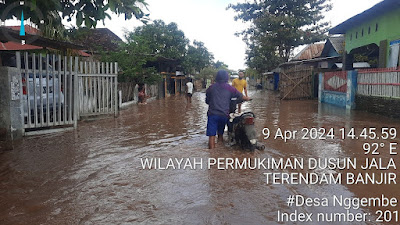 Puluhan Hektar Sawah dan Tambak di Desa Nggembe Terendam Banjir