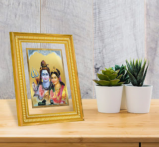 Shiva gold plated frame to gift in diwali