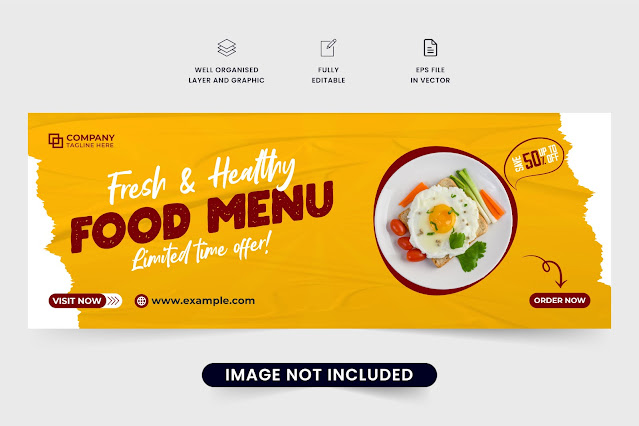 Food promo template for marketing vector free download