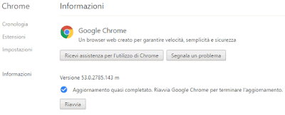 Come aggiornare google chrome all'ultima versione