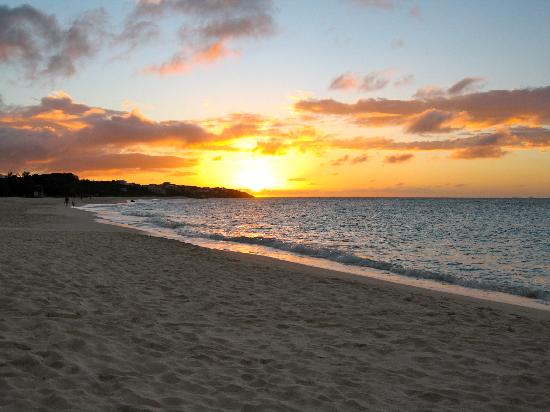 Long bay at sunset Anguilla 