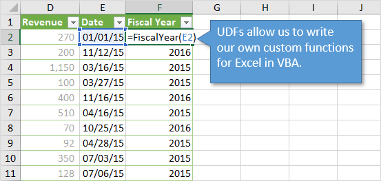 How To Write User Defined Functions Udfs In Excel With Vba Excel Campus How To Write User Defined Functions