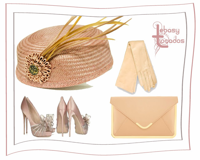 Look en tonos nude con casquete Lebasy al tono.