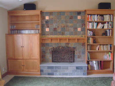 Custom Built Library and Fireplace Mantel