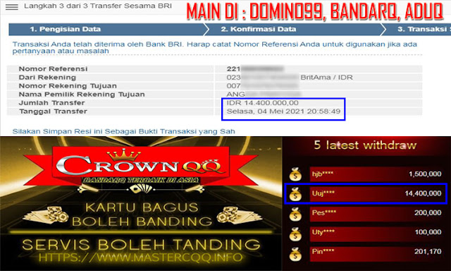 CrownQQ Agen DominoQQ BandarQ dan Domino99 Online Terbesar