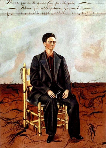 Frida Kahlo autorretrato com traje masculino