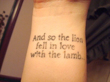 rihanna quote tattoo. literary tattoo