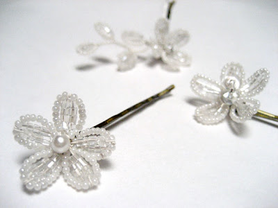 Wedding Hair Clips on The Flirty Blog  Alencon Lace Bridal Hair Pins