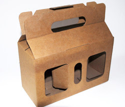 Cardboard Kraft Brown Window Gable Shape Packaging Box