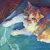 "Rainy Day" orange tabby cat painting COMPLETE!