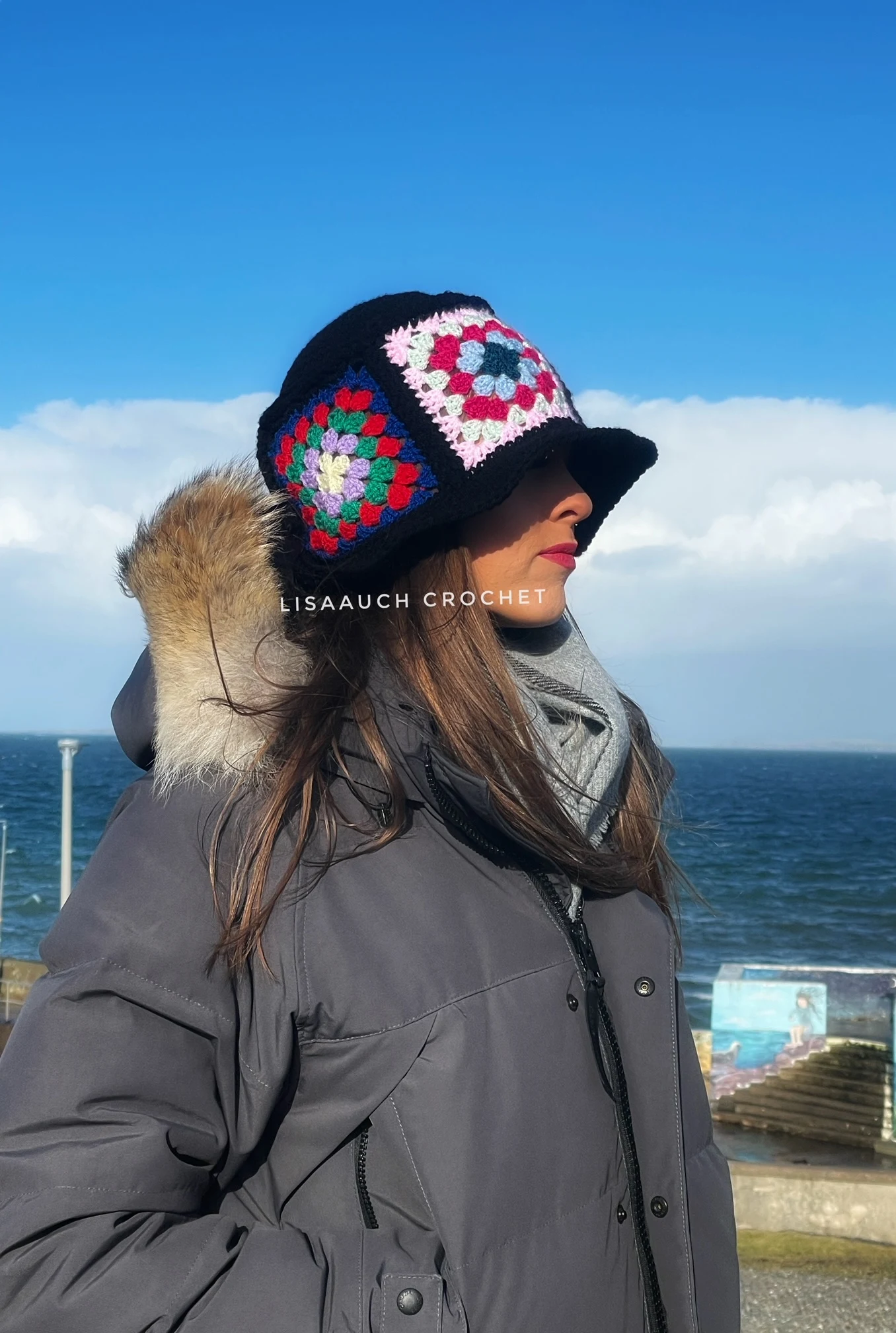 Granny Square Crochet Hat Pattern FREE