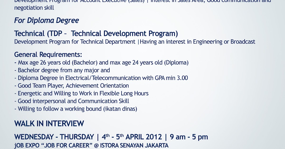 Program Management Trainee Metro TV April 2012 (Walk In 