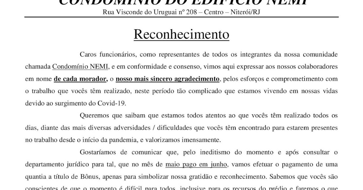 Condomínio Nemi.: Reconhecimento aos Colaboradores do 