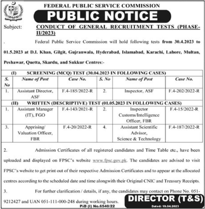 Jobs In Federal Public Service Commission FPSC