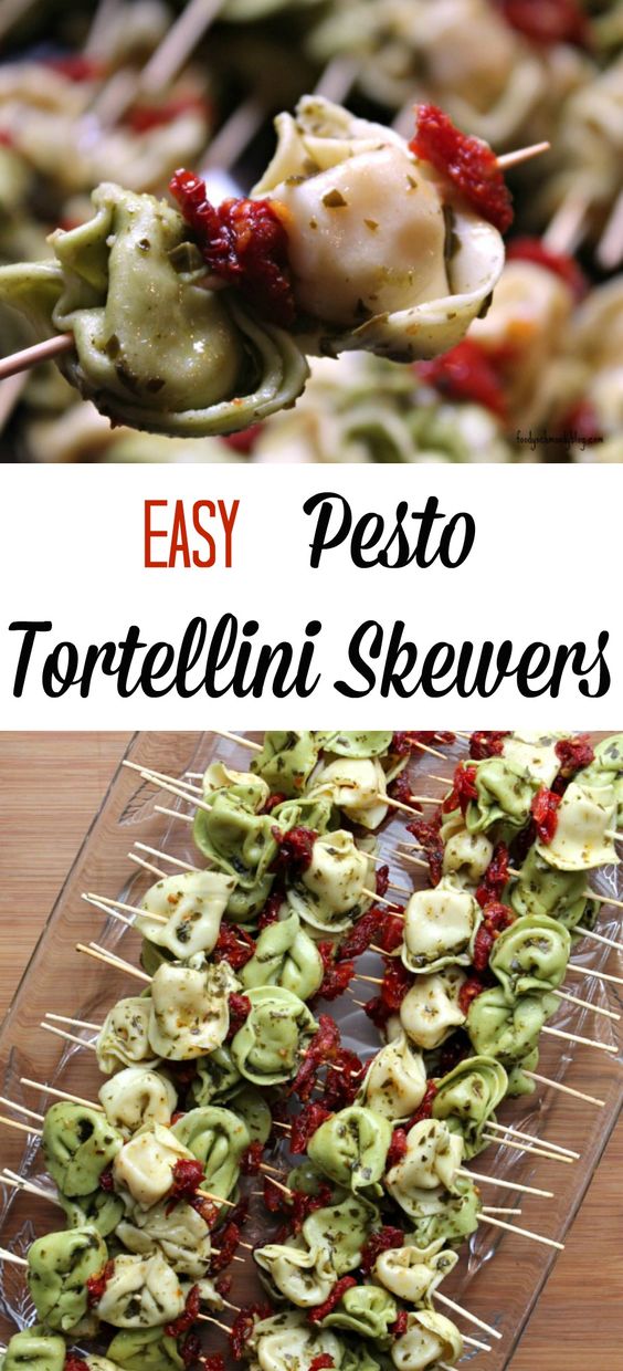 Easy Pesto Tortellini Skewers