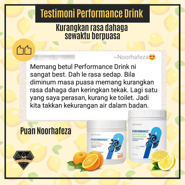 Testimoni Performance Drink Shaklee