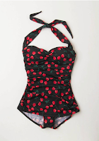 Costume pin up intero con ciliege, pin up, rockabilly, swimsuit