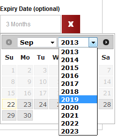 settings for expiry date