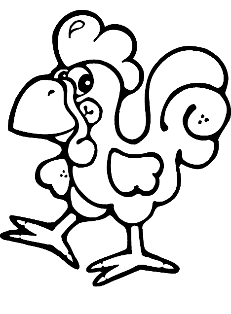 Funny Rooster Coloring Pages For Kids