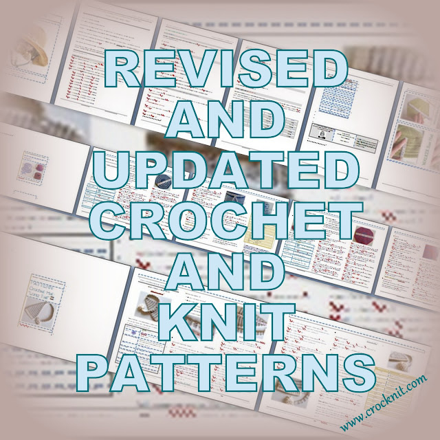 revised patterns, updated crochet patterns, knit patterns, crocknit, barbara summers,