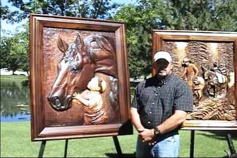 Bas relief and wood carving by Dyke Roskelley