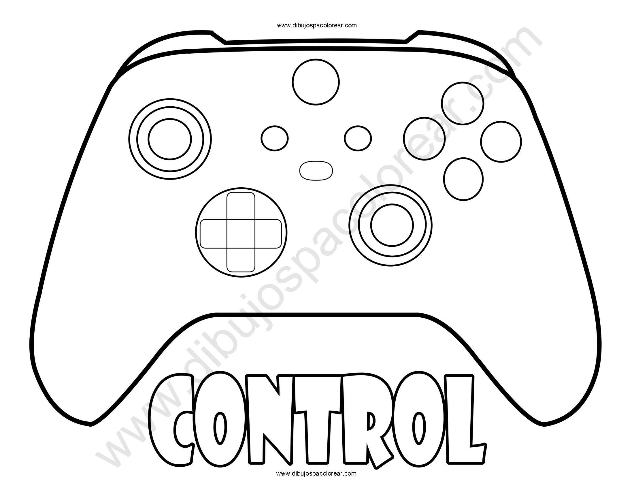 control de videojuegos dibujo a color o para colorear