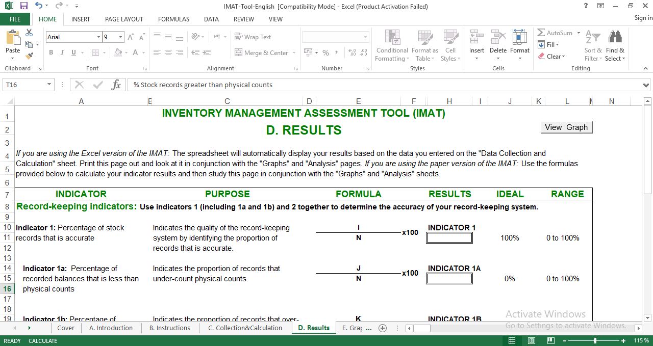 Inventory Management Assessment Excel Template