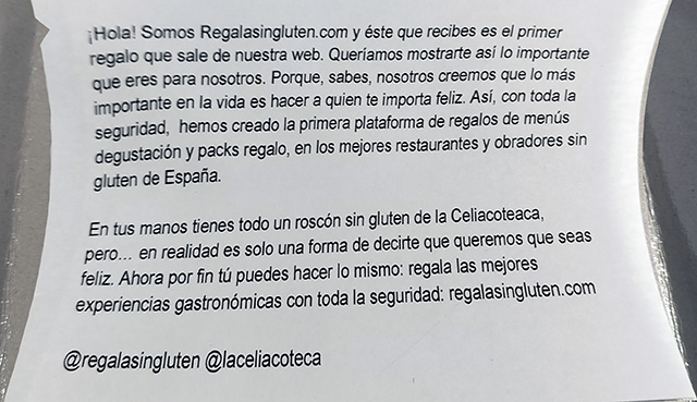 Primer Regala Sin Gluten fue un roscón de La Celiacoteca