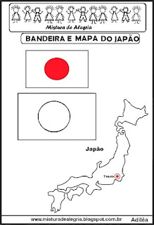 Bandeira e mapa do Japão