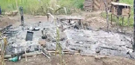 Miscreant burnt down one house, KIA demand to protect villagers, relief to the victim family 