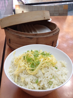 Egg fried rice and pancake wraps at the Noodle House