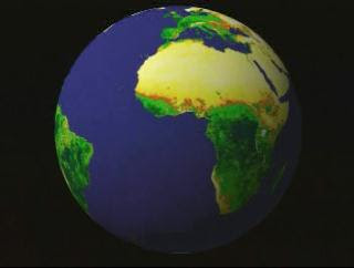 An animation of monthly NDVI values illustrates the annual green up that takes place during the spring and summer in the United States