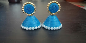 blue quilling earring designs 