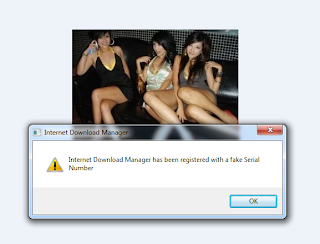 Internet Download Manager has been regitered with a fake Serial Number