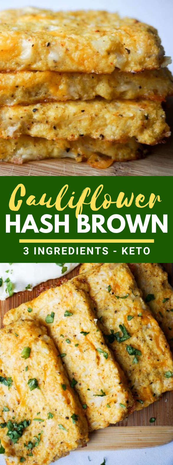 3 Ingredient Cauliflower Hash Browns #ketodiet #breakfast