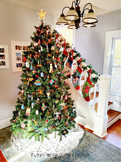 A Minimalist Montessori Front Entryway at Christmas