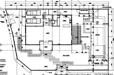 Mặt bằng tổng thể biệt thự vườn 2 tầng 12x15m