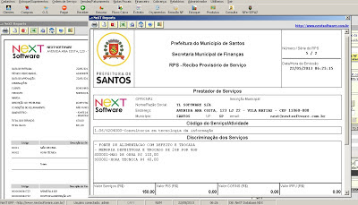 NeXT ERP NFe NFSe Plus RPS Nota Fiscal de Serviços eletrônica