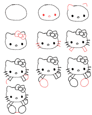 Peace, Love, Crafts: How to draw Hello Kitty!