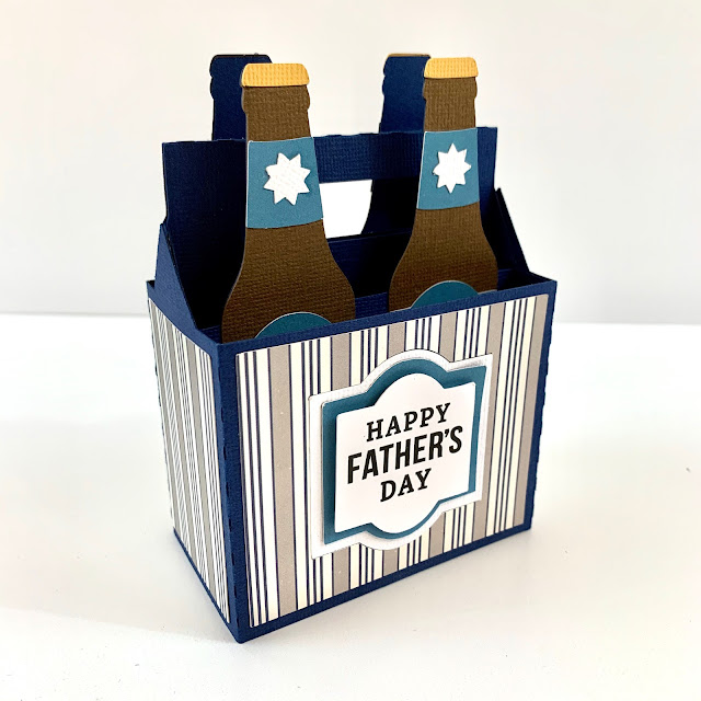 Happy Father's Day Beer Bottles Greeting Card made with a Lori Whitlock SVG cut file