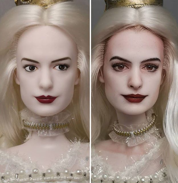 Художник перекрашивает кукол в более реалистичный вид