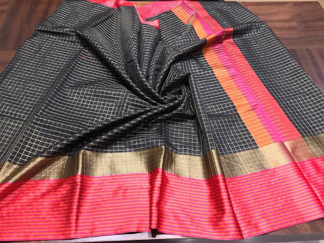 Exclusive Maheshwari silk blend sarees with zari weaves